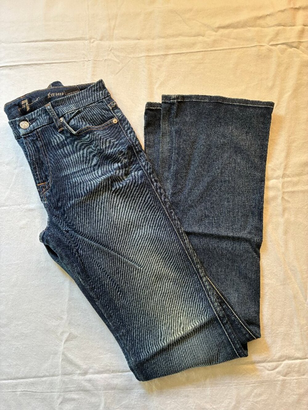 7 For All Mankind Karah Bootcut Jeans Size 28 Dark Wash Stretch Denim